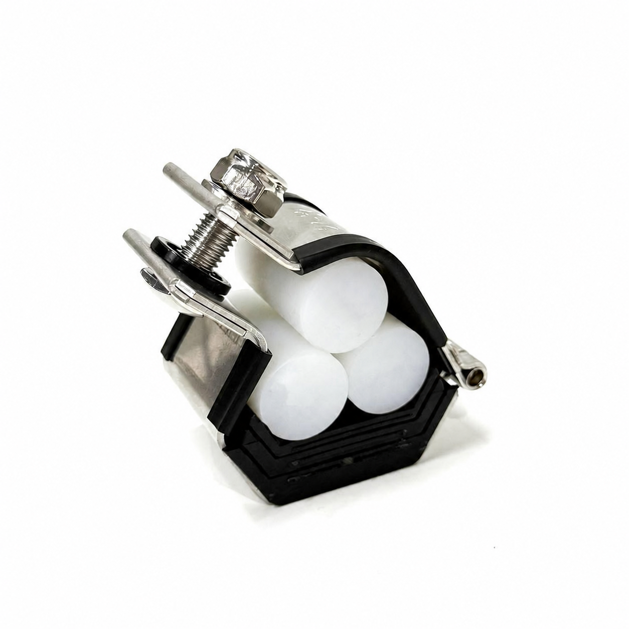 Stainless Steel Single Trefoil Cable Cleats for Electrical Conduits and Hydraulic Hoses