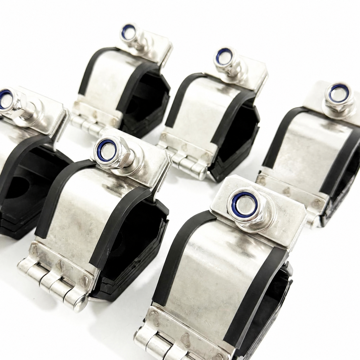IEC 61914 Trefoil Stainless Steel Cable Cleats for Short Circuit Protection with Bolts and nuts