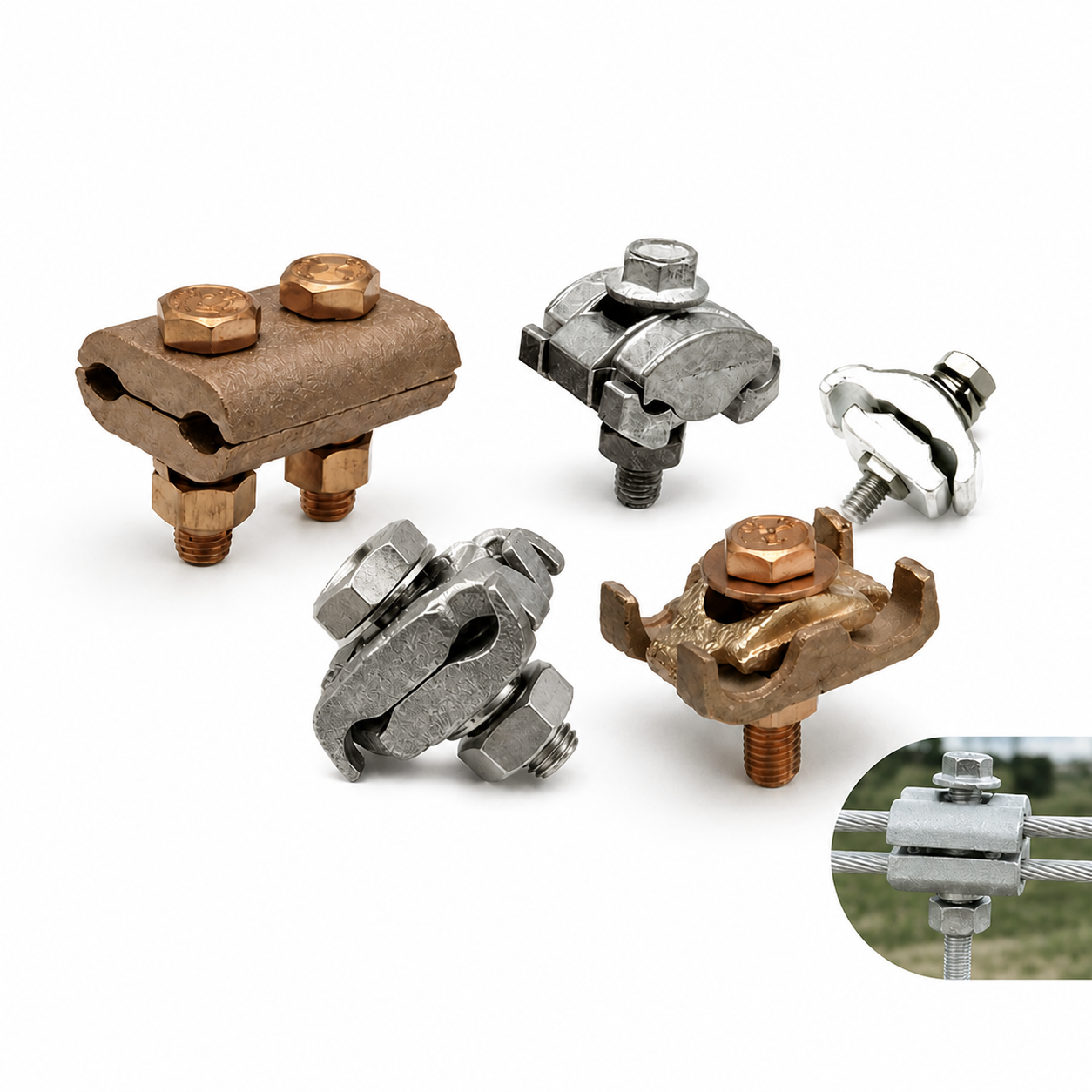 Universal Copper & Aluminum Parallel Groove Clamp | Electrical Cable Connector Clamps