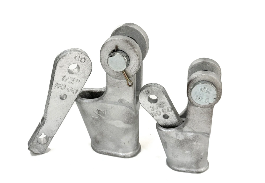 Galvanized cast steel open wedge socket for wire rope anchoring