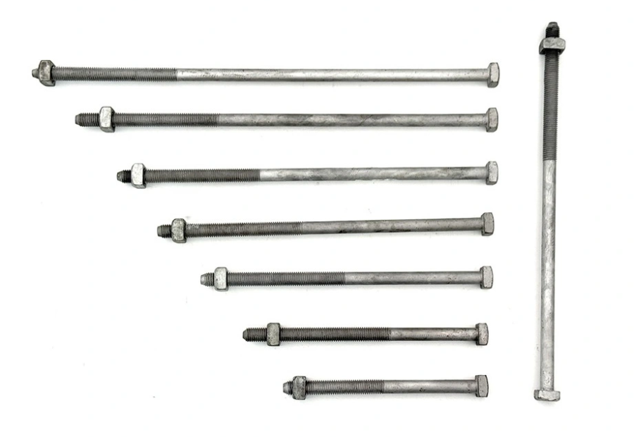 5/8 inch x 10 inch square head machine bolt for pole line hardware