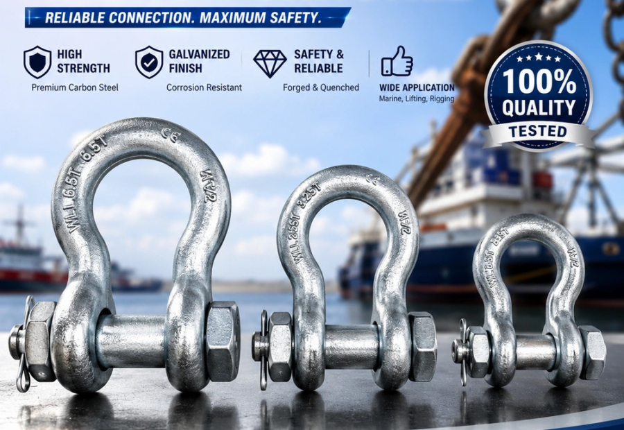 High strength drop forged screw pin anchor shackle