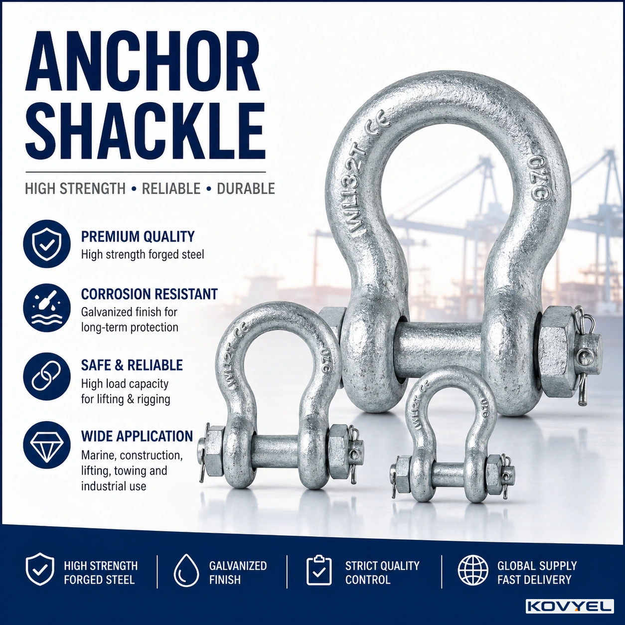 HDG G209 Bow Anchor Shackle | Lifting Rigging Marine Hardware | RR-C-271 Anchor Shackle