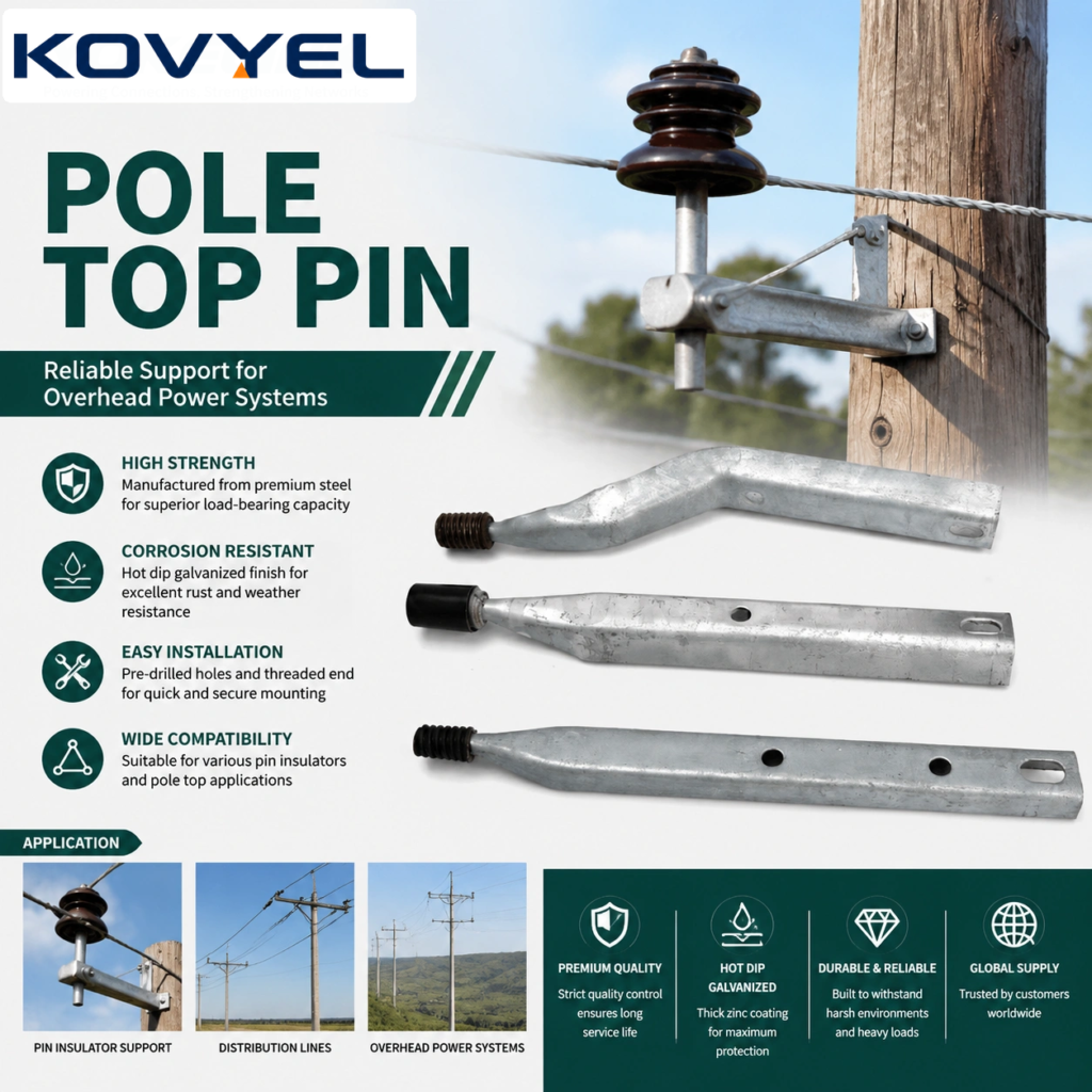 Pole Top Pin HDG | ANSI C135.17 Insulator Pin | Insulator Pole Top Pin - product image 4