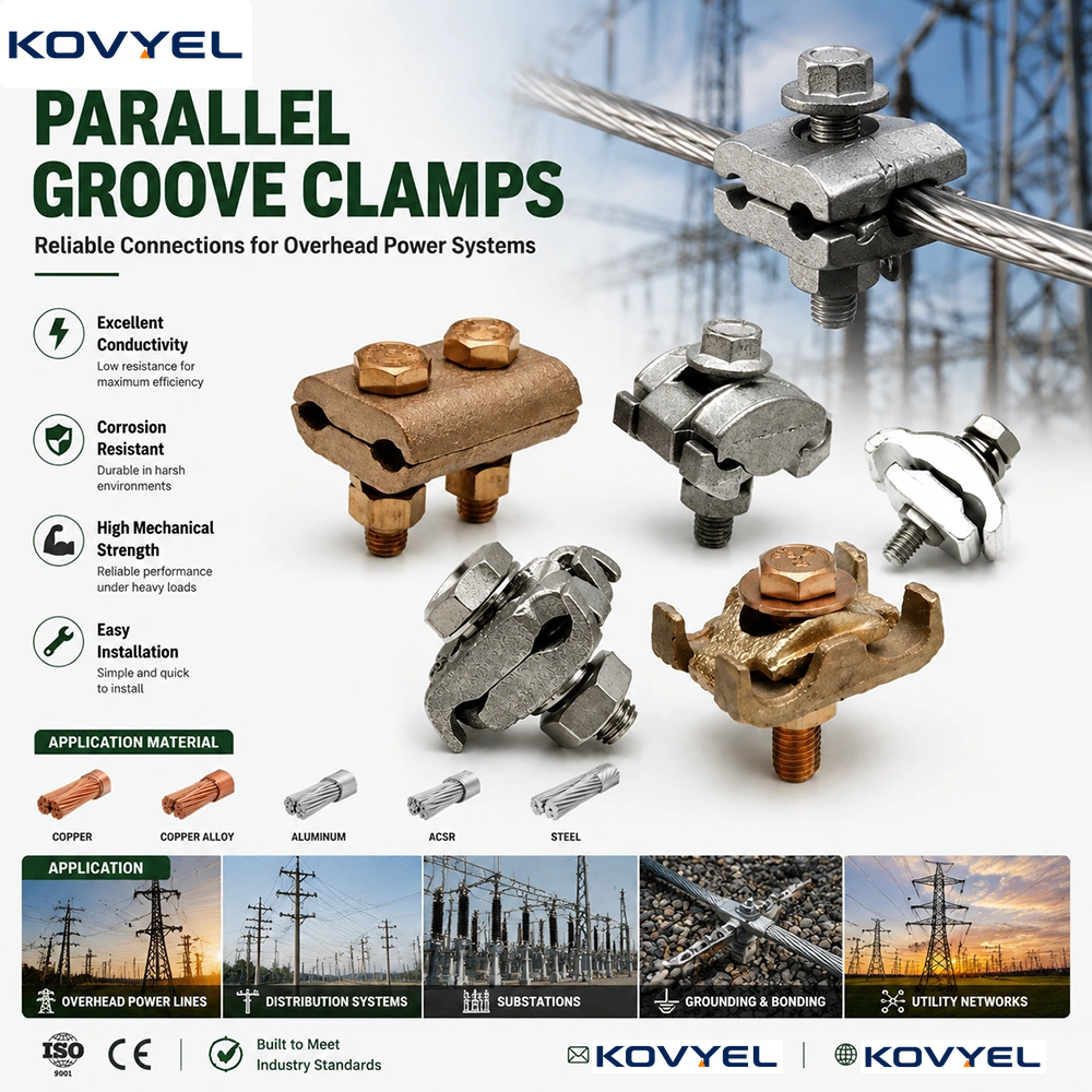Copper Bronze/Aluminium Parallel Groove Clamps For Grounding & Bonding System
