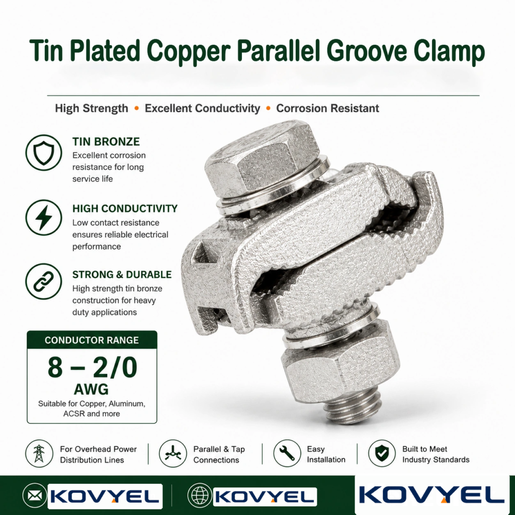 Universal Copper & Aluminum Parallel Groove Clamp | Electrical Cable Connector Clamps - product image 5