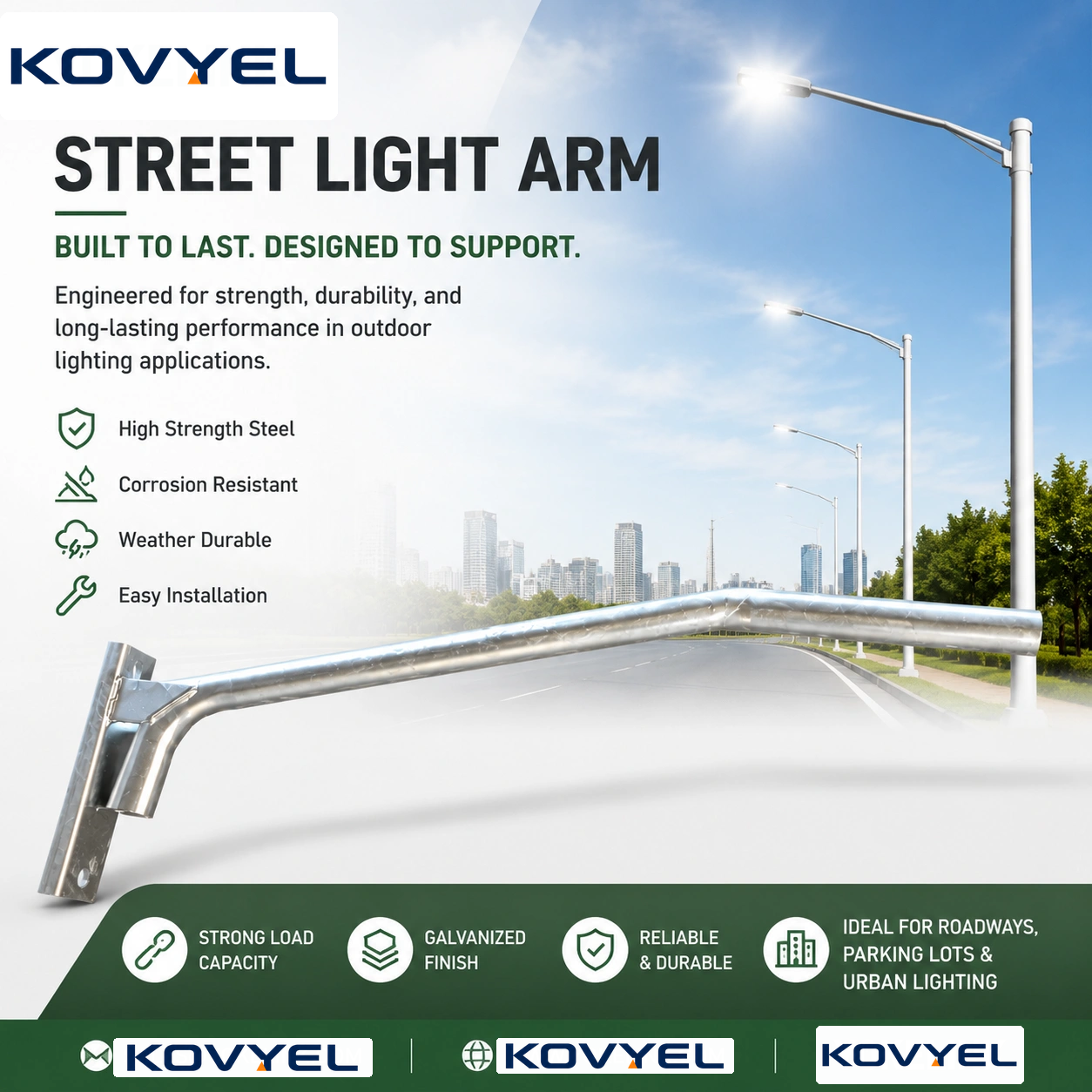 Street Light Arm | Hot Dip Galvanized Road Lighting Arm Support Bracket