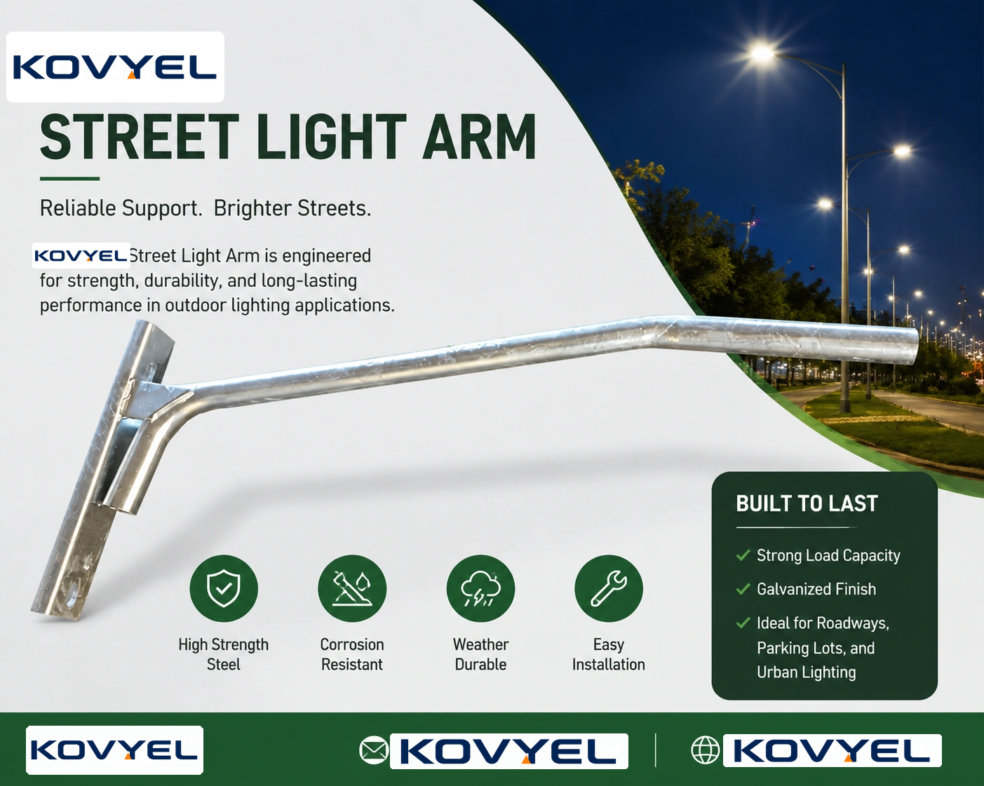 Hot Dip Galvanized Road Lighting Support Arm Bracket Arm for Street Lights