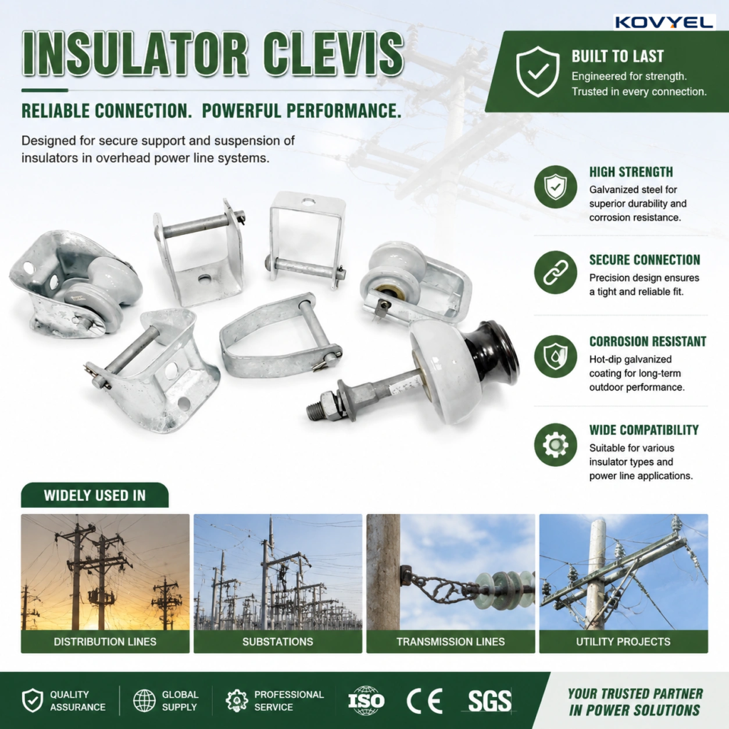 Heavy Duty Spool Insulator Clevis HDG | Utility Pole Attachment - product image 2