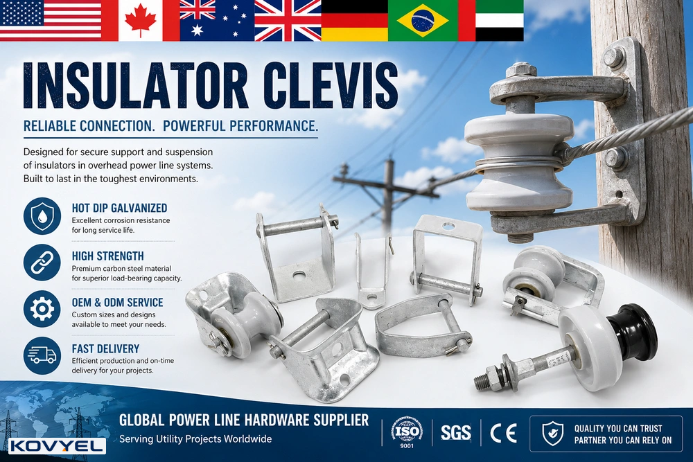 Secondary Insulator Clevis HDG | ANSI C135.20 Pole Hardware | Utility Pole Attachment - product image 4
