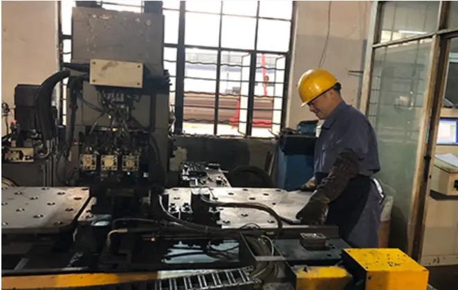 Steel Tubular Power Transmission Tower - real steel tower manufacturing process: Drilling and Hole Preparation