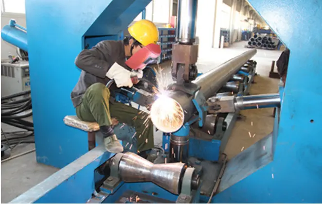 Steel Tubular Power Transmission Tower - real steel tower manufacturing process: Seam Assembly