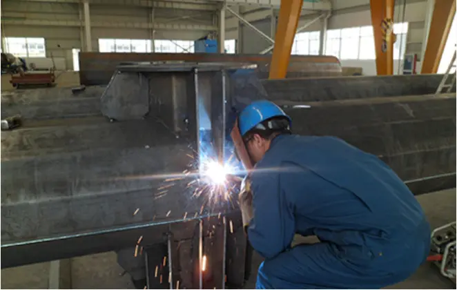 Steel Tubular Power Transmission Tower - real steel tower manufacturing process: Welding and Joint Fabrication