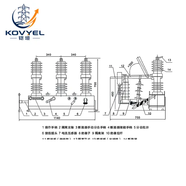 ZW32-12 Outdoor High-Voltage Vacuum Circuit Breaker - product image 4