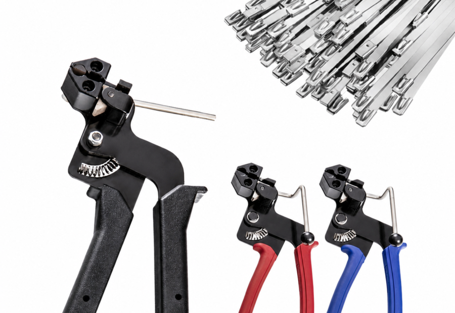 100pcs Cable Tie Gun Stainless Steel Cable Tie Tool for Metal Cable Ties Tensioning and Cutting
