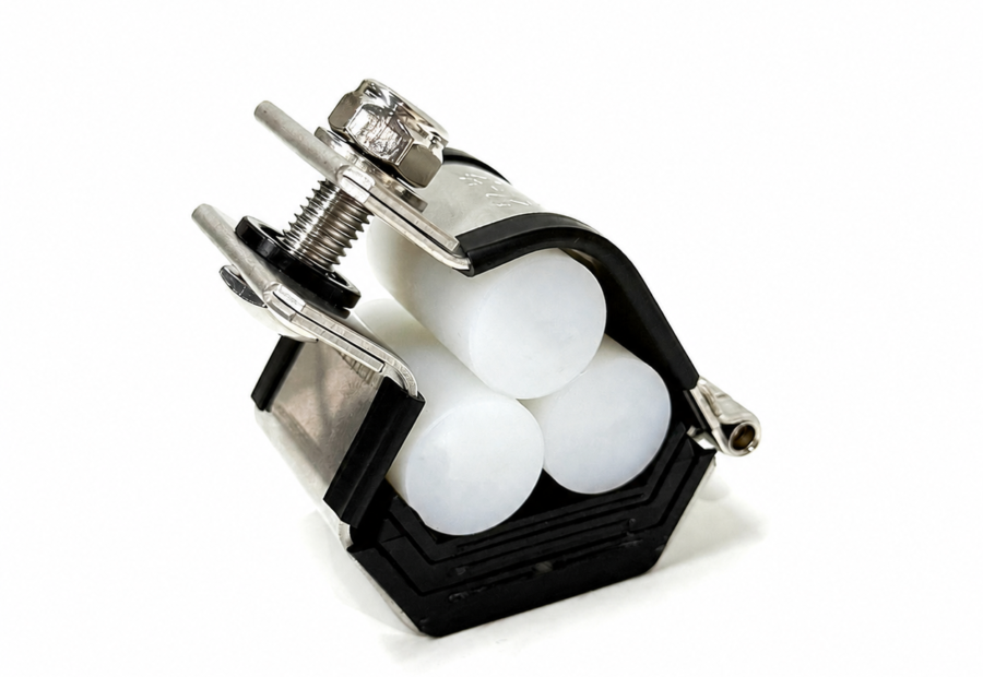 IEC 61914 Trefoil Stainless Steel Cable Cleats for Short Circuit Protection, with Bolts and nuts