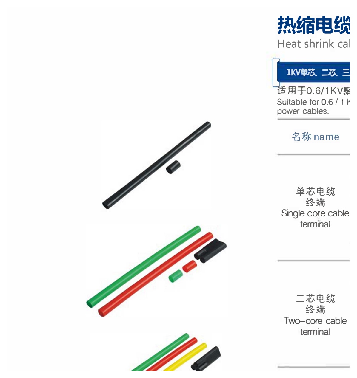 1 kV Heat-Shrink Cable Terminations
