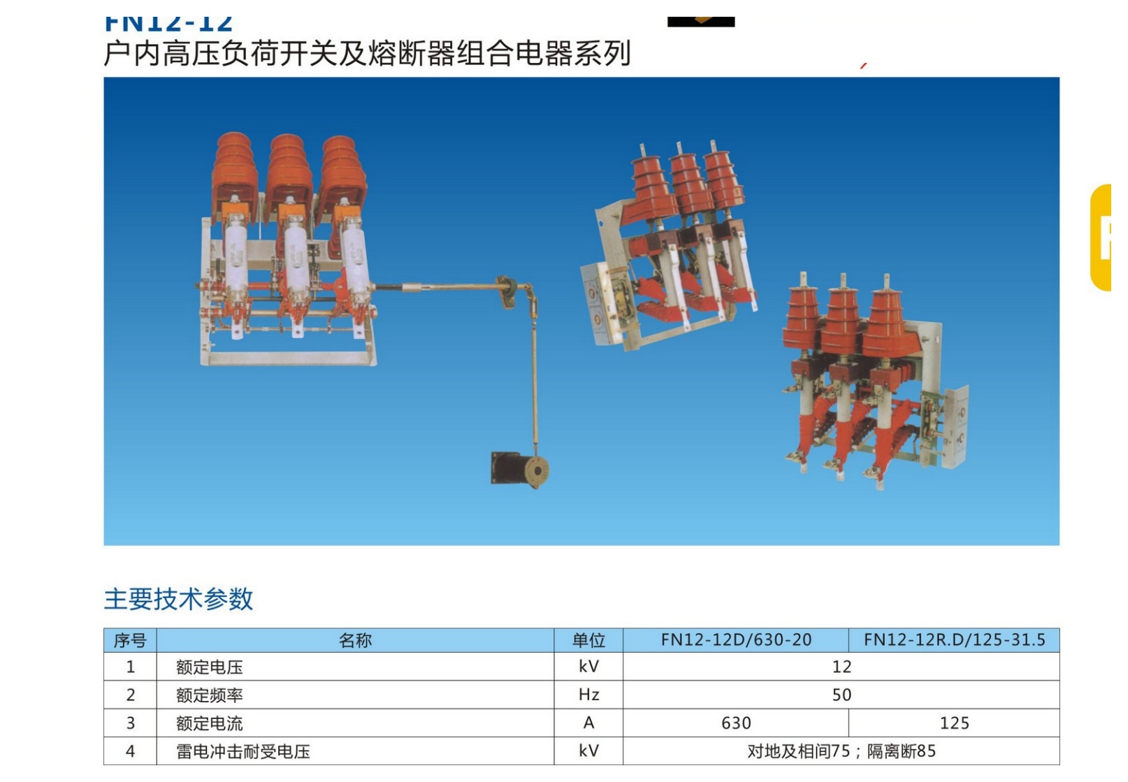 FN12-12 Indoor Load-Break Switch and Fuse Combination